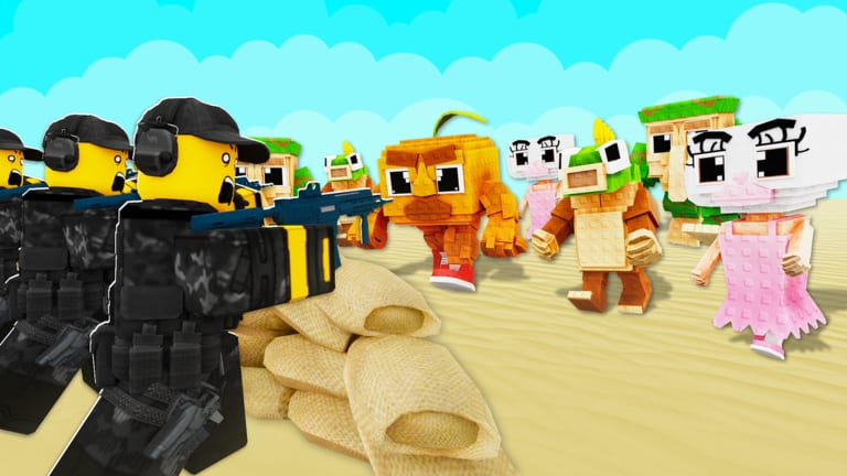 Roll Your Army Roblox base defense gameplay